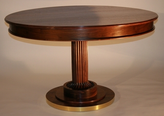 Custom walnut pedestal table
